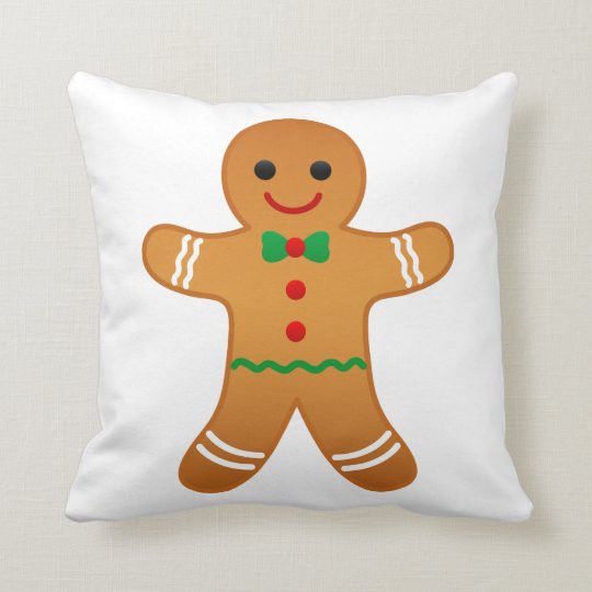 Gingerbread Man Throw Pillow Zazzle Com