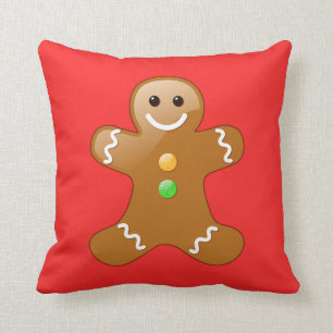 Gingerbread Man Throw Pillow