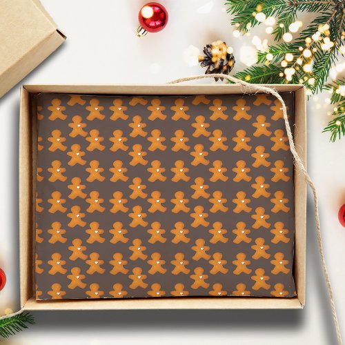 Gingerbread Man Traditional Cute Christmas Holiday Tissue Paper