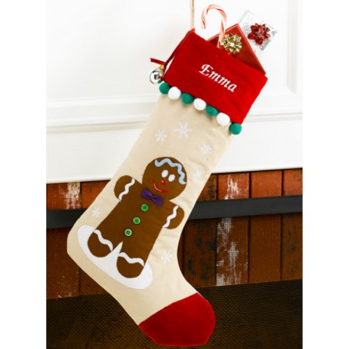 Gingerbread Man Velvet Character Christmas Stockin