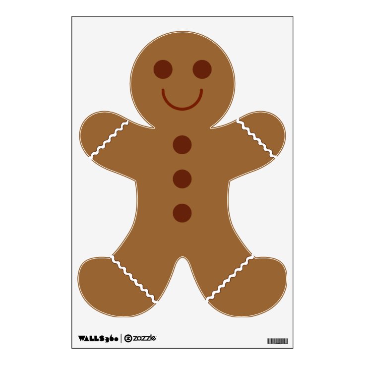 Gingerbread Man Wall Decal Zazzle