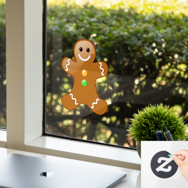 Gingerbread Man Window Cling (Office)
