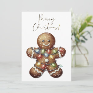 Gingerbread Man Winter Christmas Holiday Card