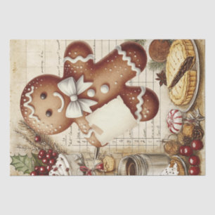 Gingerbread Man Winter Christmas Tissue Paper