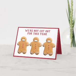 Gingerbread Man with a Mask Folded Holiday Card