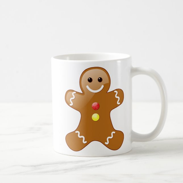 Gingerbread Man with Candy Buttons Coffee Mug (Right)