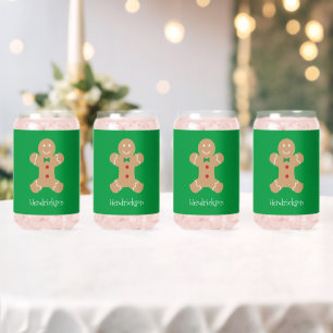 Gingerbread Man with Custom Last Name    Can Glass