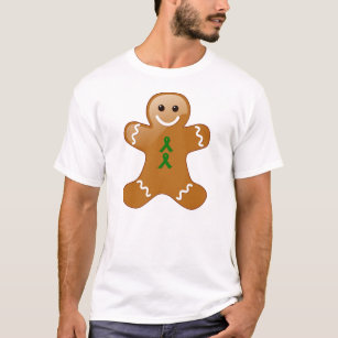 Gingerbread Man with Green Awareness Ribbons T-Shirt