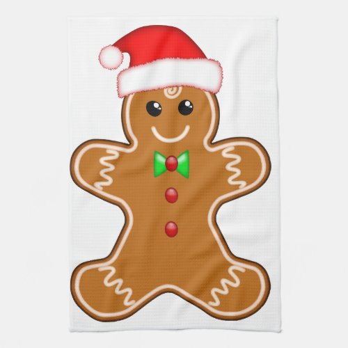 Gingerbread man with hat kitchen towel