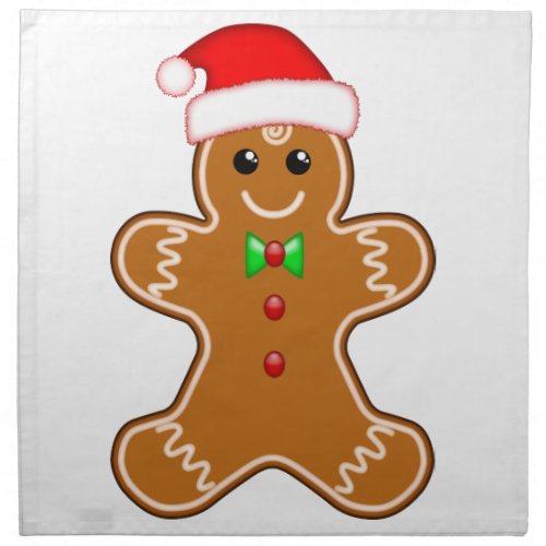 Gingerbread man with hat napkin