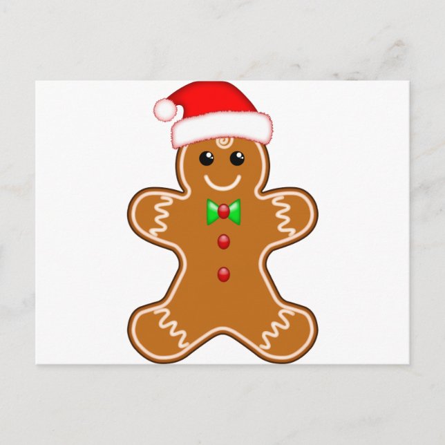 Gingerbread man with hat postcard (Front)