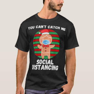Gingerbread Man With Mask Christmas 2020 Social Di T-Shirt