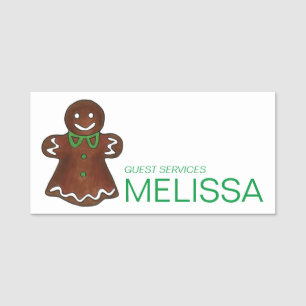 Gingerbread Man Woman Christmas Cookies Holiday Name Tag