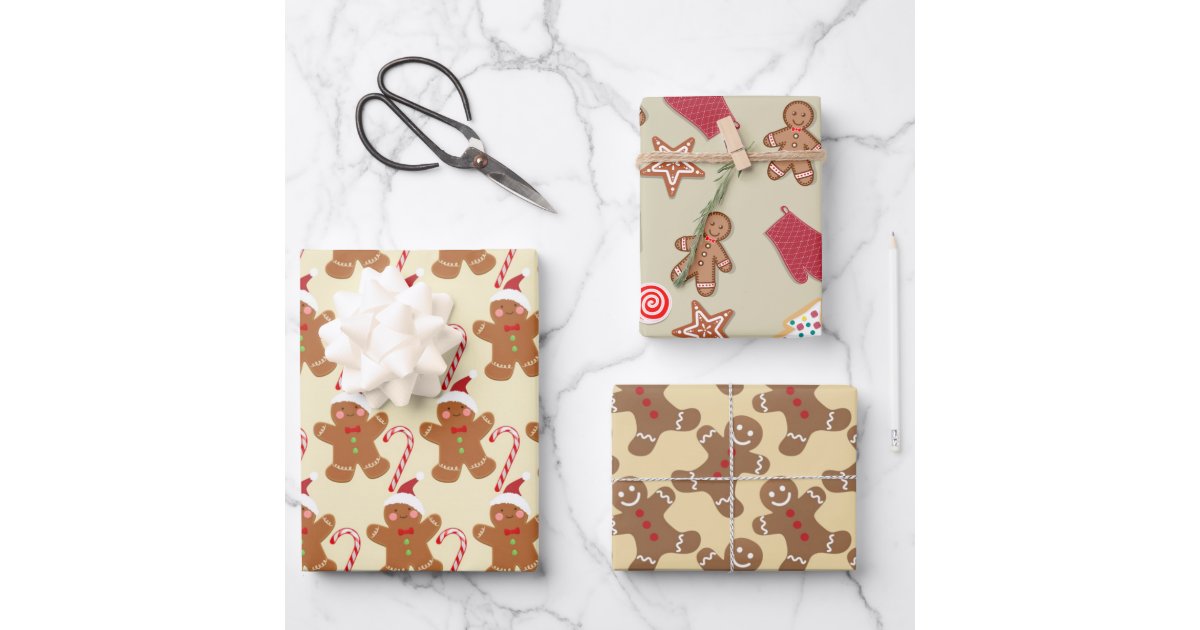 Gingerbread Man Wrapping Paper Sheets
