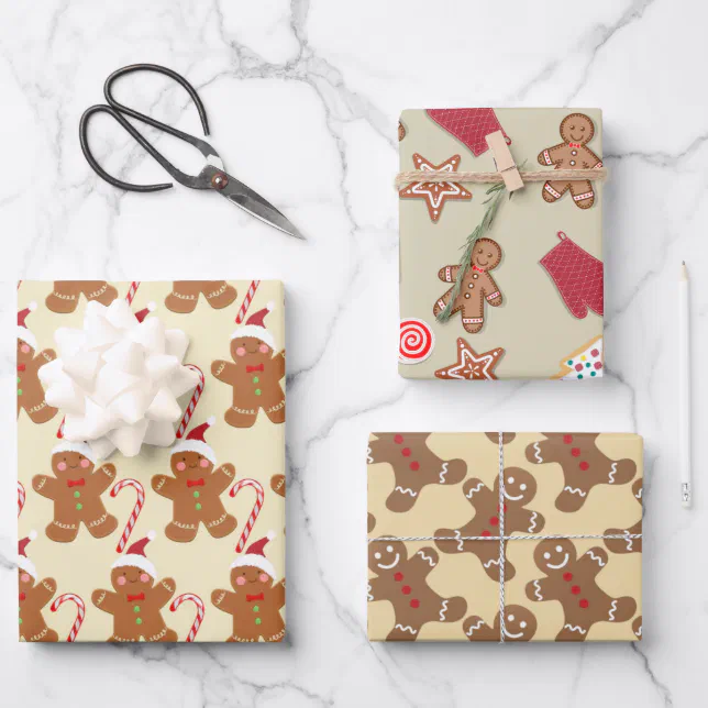 Gingerbread Man Wrapping Paper Sheets | Zazzle