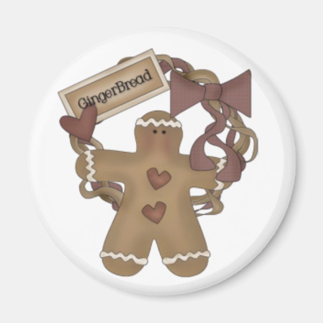 Gingerbread Man Wreath Magnet (Front)