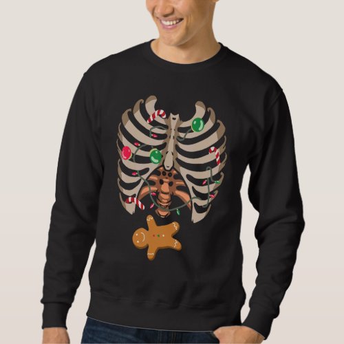 Gingerbread Man X Ray Skeleton Bones Christmas Tre Sweatshirt