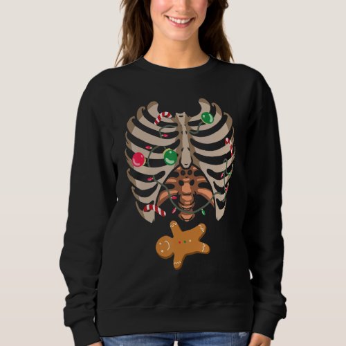 Gingerbread Man X Ray Skeleton Bones Christmas Tre Sweatshirt