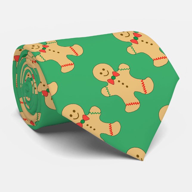 Gingerbread man Xmas - Christmas Neck Tie (Rolled)