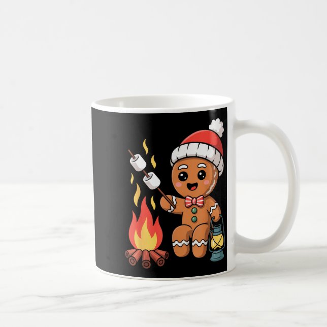 Gingerbread Marshmallow Roaster Camng Christmas  Coffee Mug (Right)