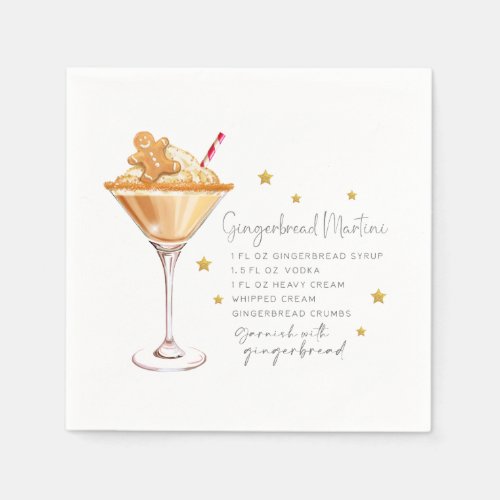 Gingerbread Martini Recipe Cocktail Napkins