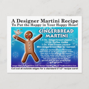 Gingerbread Martini Recipe Postcard