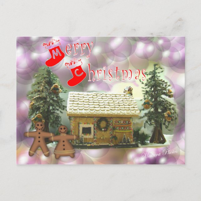 Gingerbread MC Postcard-customize Holiday Postcard (Front)