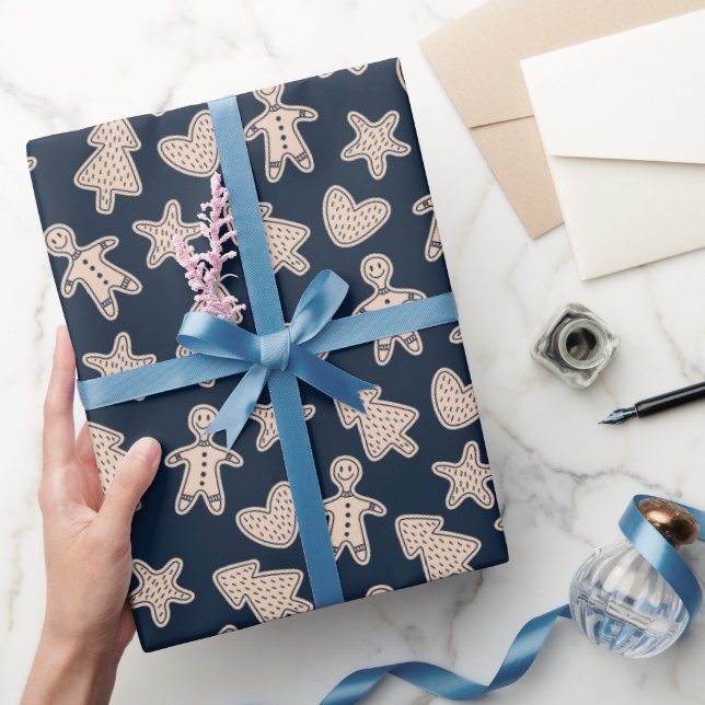 Gingerbread men and cookies Christmas Wrapping Paper (Gifting)