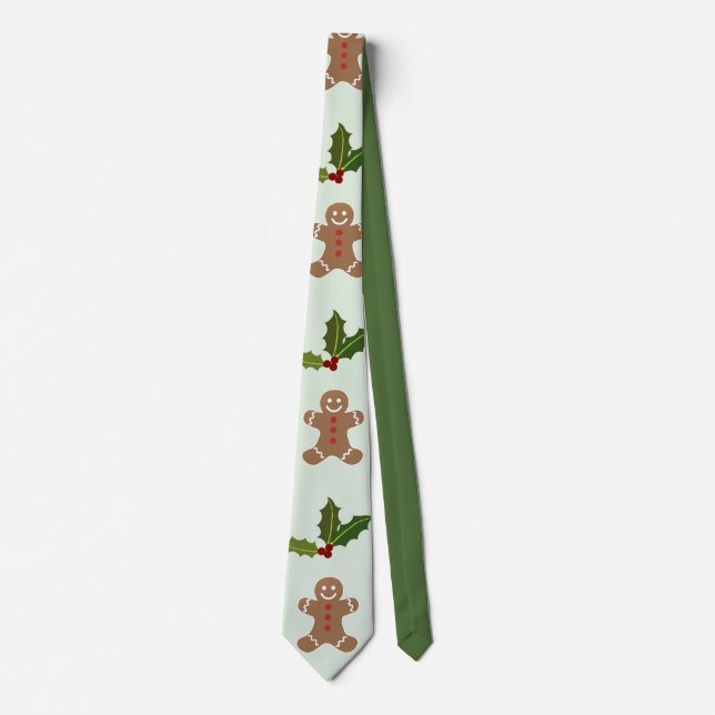 Gingerbread Men and Holly Neck Tie (Front)