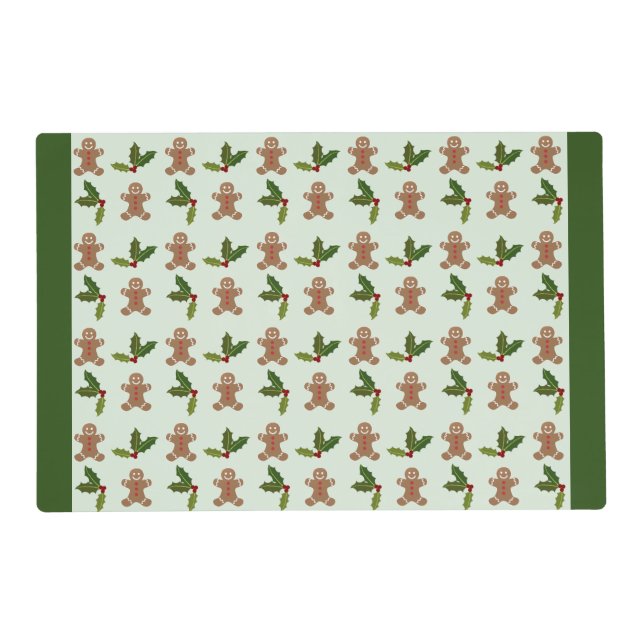 Gingerbread Men and Holly Placemat (Front)