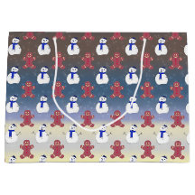 Gingerbread Men and Snowmen, Christmas Gift Bag