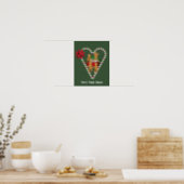 Gingerbread Men Candy Cane Heart Holiday Poster (Kitchen)