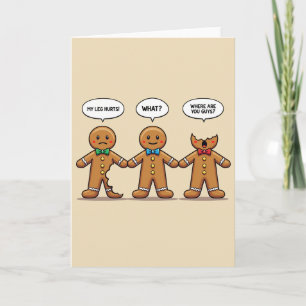 Gingerbread Men Christmas Comic Bite Humor Card