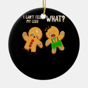 Gingerbread Men Christmas Funny Cookie Baking Ceramic Ornament