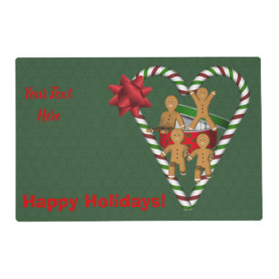 Gingerbread Men Christmas Holiday Placemat