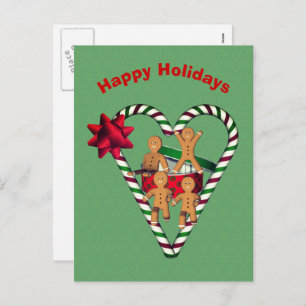Gingerbread Men Christmas Holiday Postcard