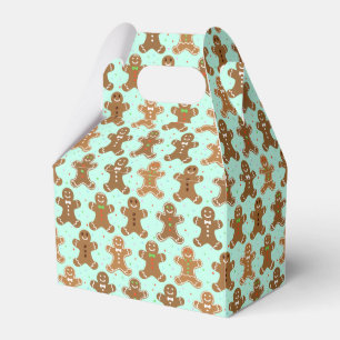 Gingerbread Men Christmas Pattern  Favor Boxes