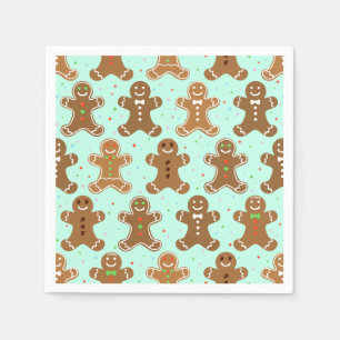 Gingerbread Men Christmas Pattern Napkins