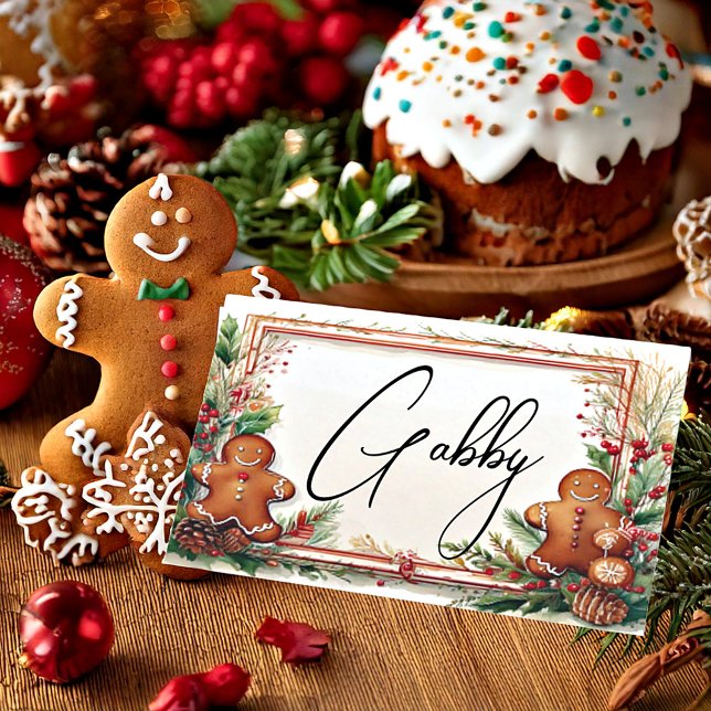 Gingerbread men christmas place card (Creator Uploaded)