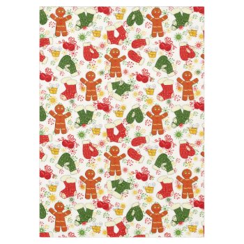 Gingerbread Men Colorful Retro Christmas Holiday Tablecloth by All_About_Christmas at Zazzle