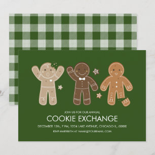 Gingerbread Men Cookie Holiday Party Invitation