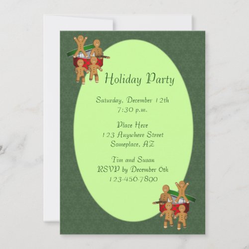 Gingerbread Men Cookies Christmas Holiday Invitation