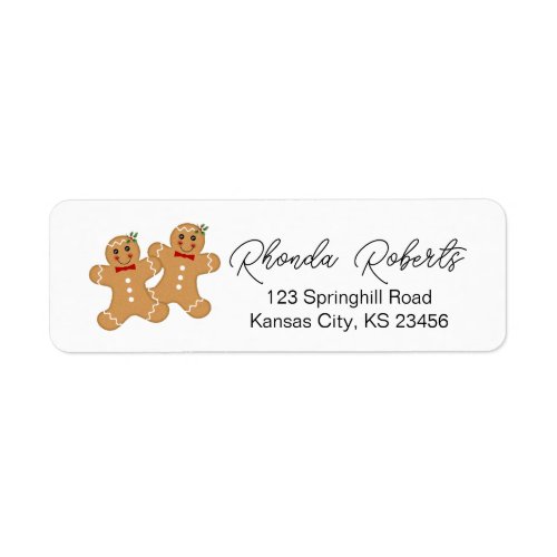 Gingerbread Men Cookies Return Address Labels