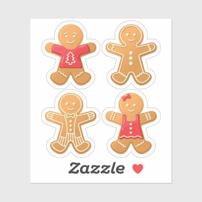 Gingerbread Men Decorated Sticker (Sheet)