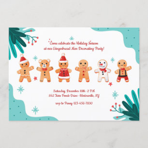 Gingerbread Men Decorating Party Invitation