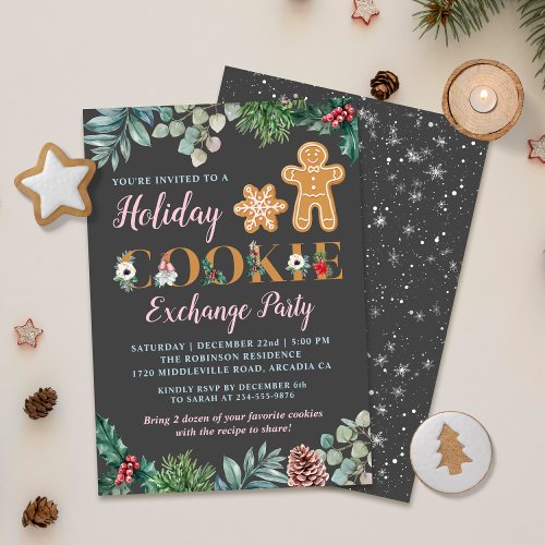 Gingerbread Men Holiday Cookie Exchange Party Invitation