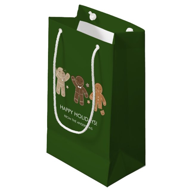 Gingerbread Men Holiday Gift Bag (Front Angled)