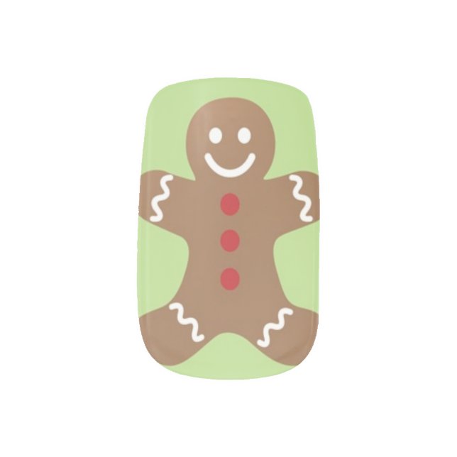 Gingerbread Men Holiday Nail Designs Minx Nail Wraps (Right Thumb)