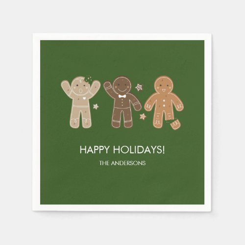 Gingerbread Men Holiday Paper Napkin