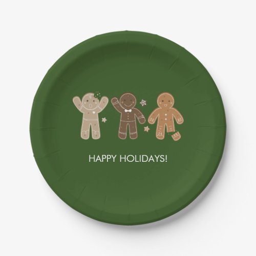 Gingerbread Men Holiday Paper Plate